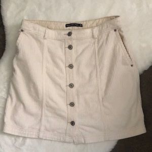 Abercrombie & Fitch Off-White Corduroy Skirt